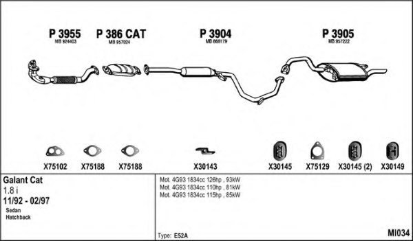 FENNO MI034 Exhaust System
